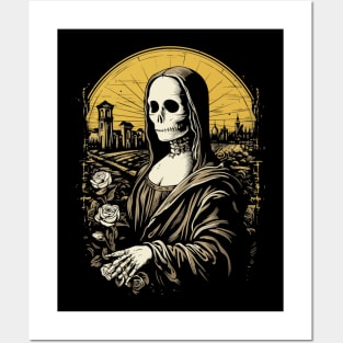 Mona Lisa Skeleton Graphic Men Kids Women Funny Halloween Posters and Art